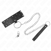 KINK - COLLAR WITH LEASH 65 CM WITH SILVER STUDS MODEL 5 ADJUSTABLE 36-43 CM X 5 CM